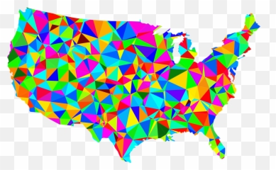 Flat Shaded Low Poly America Usa Map - Low Poly America Png,Usa Map Png