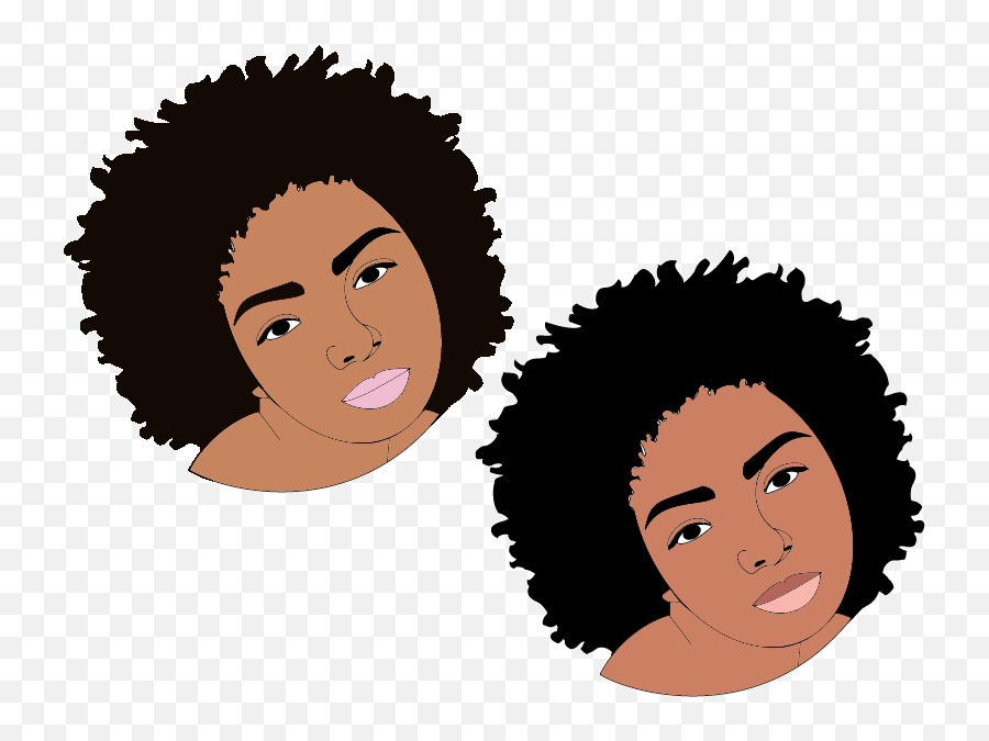 Cartoon girl afro black Портрет Молодой