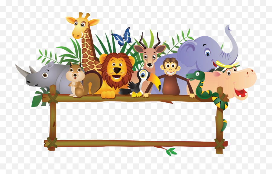 Download Baby Farm Animals Jungle Royalty - Free Free Jungle Animal Border Clipart Png,Jungle Png