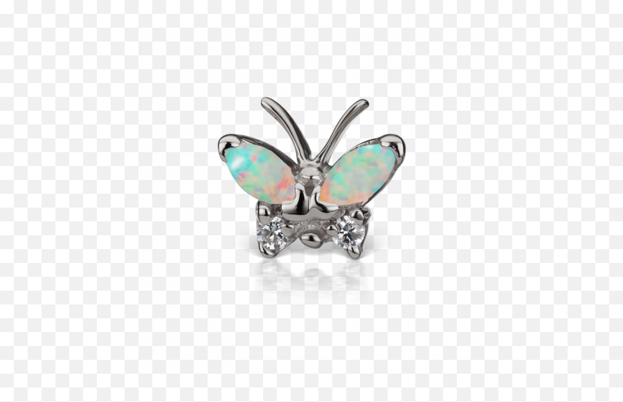 Opal And Diamond Marquise Butterfly Earstud Maria Tash - Gold Png,Gold Butterfly Png