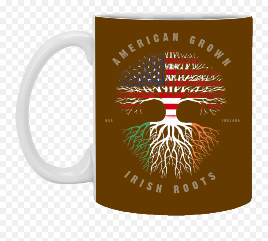 American Grown Irish Roots Ireland Flag Coffee Mug - American Grown Samoan Roots Samoa Shirt Png,Ireland Flag Png