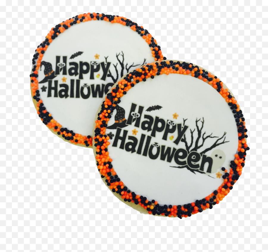 Happy Halloween Sugar Cookies With Nonpareils - Happy Halloween Sugar Cookies Png,Happy Halloween Png