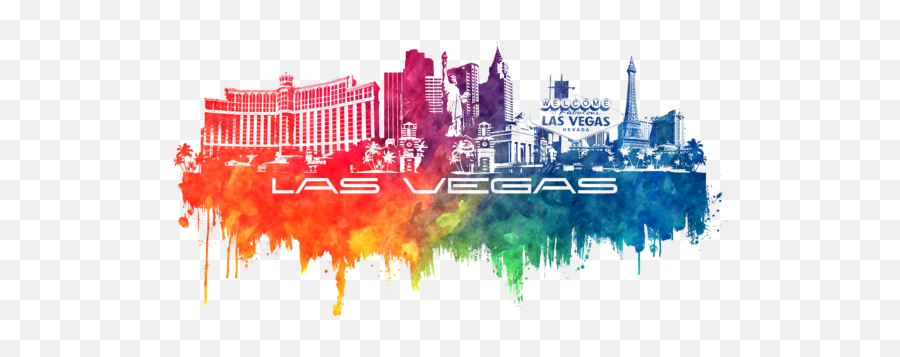 Las Vegas Skyline City Color Fleece - Las Vegas Skyline Art Png,Las Vegas Skyline Png