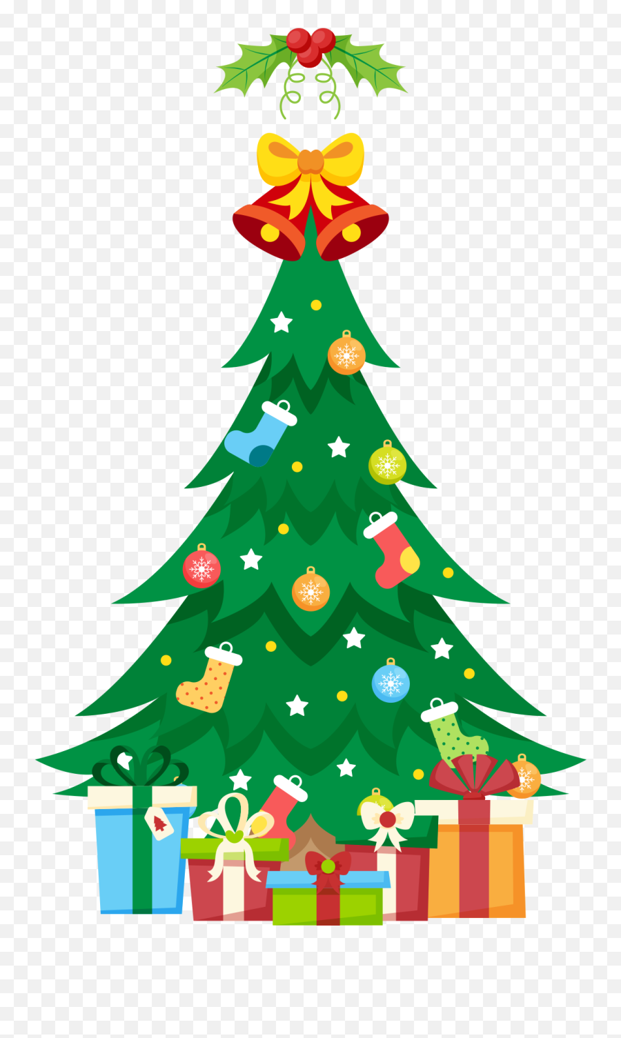 Christmas Tree With Presents Clipart Png - Christmas Tree Clipart Png,Christmas Gifts Png