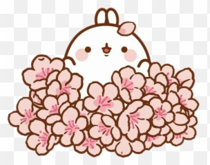 Freetoedit Cute Kawaii Molang Sakura Blossom Tree Flowe Png