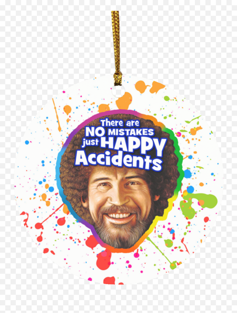 Bob Ross Christmas Ornament - Multi Colour Splatter Background Png,Bob Ross Transparent