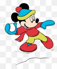 Printable Mickey Mouse Play Snowball - Thursday Good Morning Winter Gif png