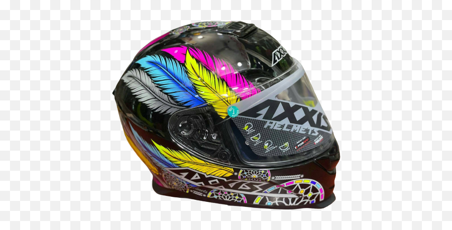 Axxis Helmet Eagle Dreams Glossy Black Clear Visor U2013 Chacrojan - Motorcycle Helmet Png,Icon Airmada 4 Horsemen