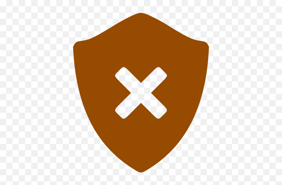 Brown Delete Shield Icon - Free Brown Shield Icons Safe And Unsafe Icon Png,Remove Clock Icon On Android