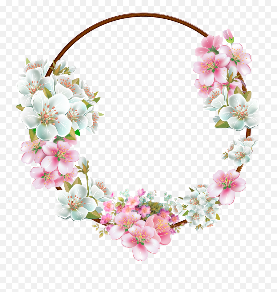 Download White Flower Frame Png Pic For - Transparent Border Flower Frame,Flower Circle Png