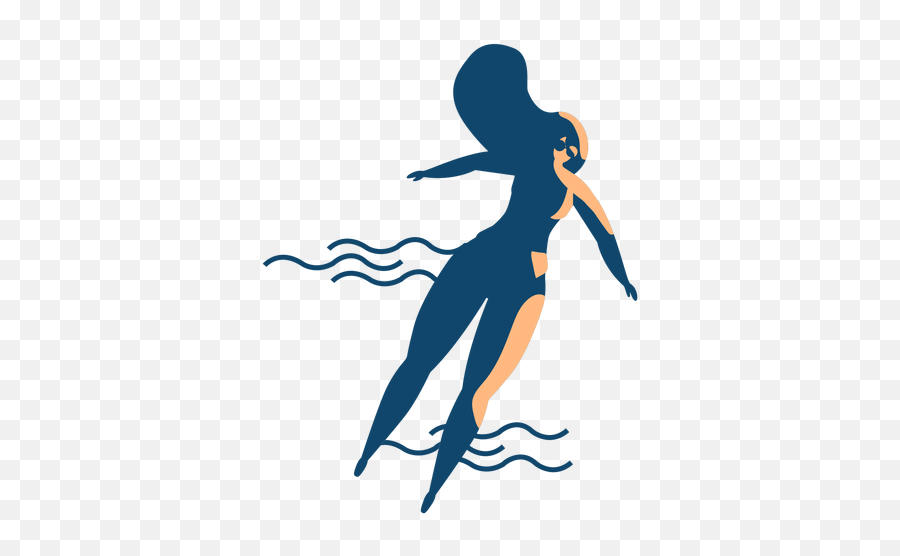 Woman Swimming Wave Glasses Detailed Silhouette - Silueta De Mujer Natacion Png,People Swimming Png