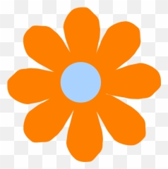 Library Of Orange Flower Clip Art Black - Orange Flower Cartoon Png,Orange Flowers Png