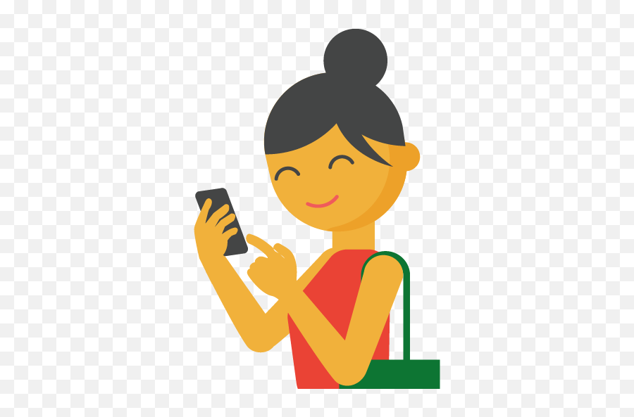 Woman Phone Icon Vector Png Kumpulan
