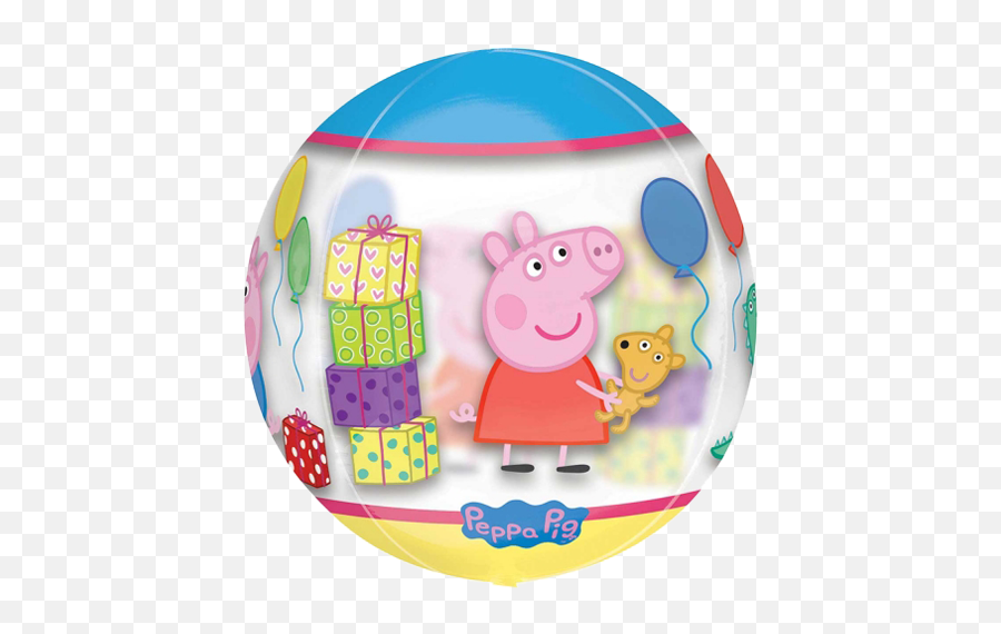 16 Peppa Pig Clear Orbz Foil Balloon - Peppa Pig Balloon Bouquet Png,Pig Transparent