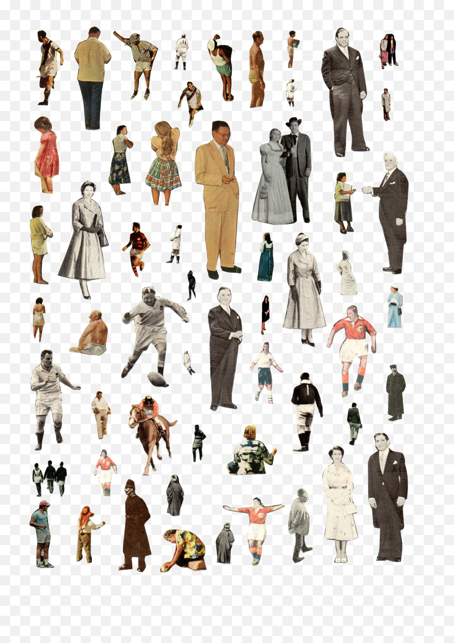 Collage People Render Silhouette - Collage Cut Out People Png,People Silhouette Png