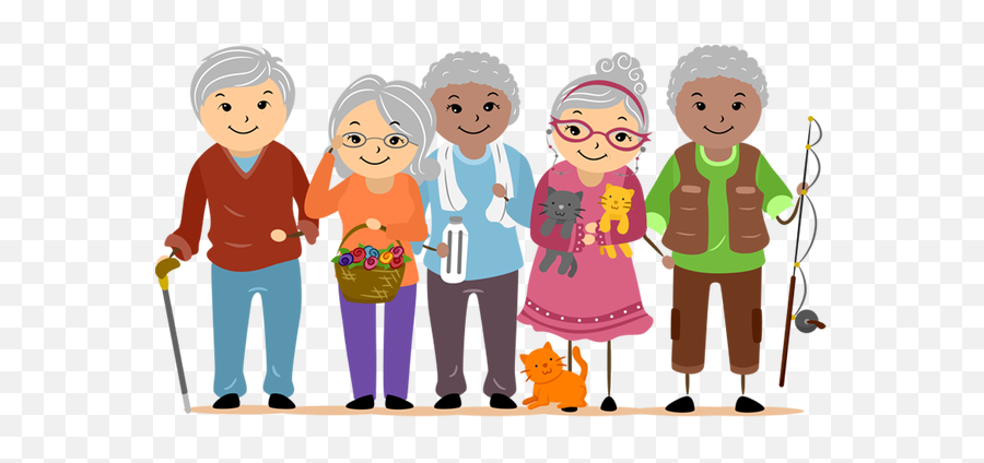 Helping Old Age People Png Transparent - Senior Citizen Clipart Png,Group People Png