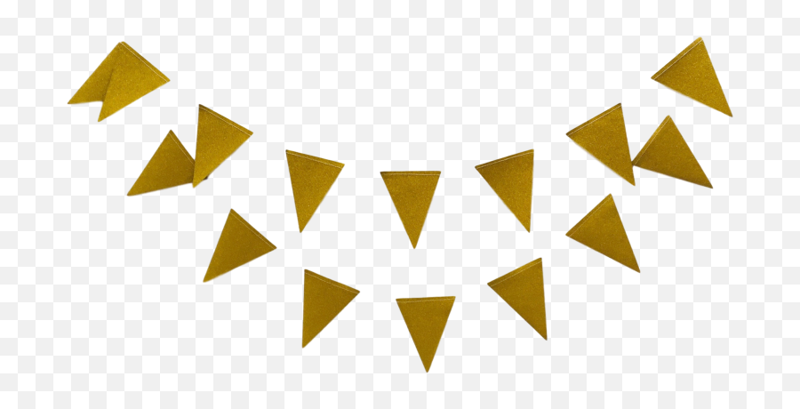 Mini Flag Bunting - Gold Triangle Banner Transparent Background Png,Triangle Banner Png