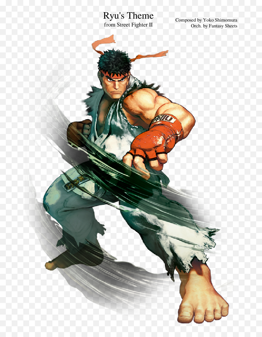 Theme Sheet Music Composed By - Street Fighter V Phone Png,Ryu Transparent