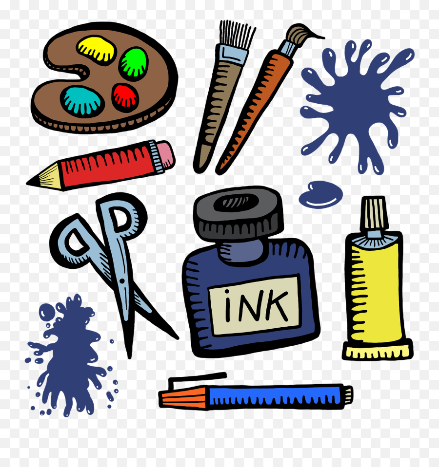Art Objects Stuff - Arts And Crafts Clipart Black And White Png,Stuff Png