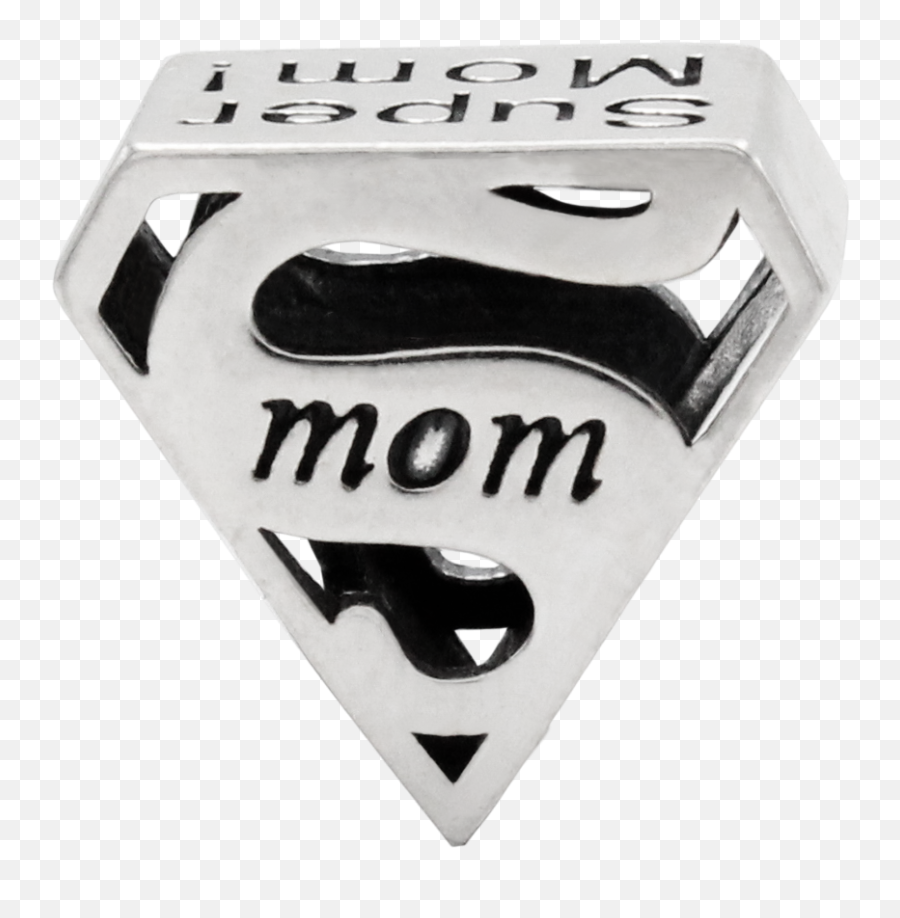 Super Mom Engraved Charm - Emblem Png,Superman Logo Stencil