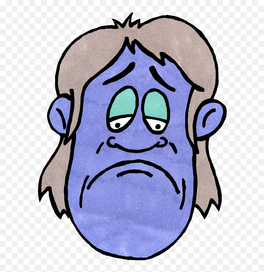 Blue Sad Face As A Graphic Illustration Free Image - Sadness Png,Sad Mouth Png
