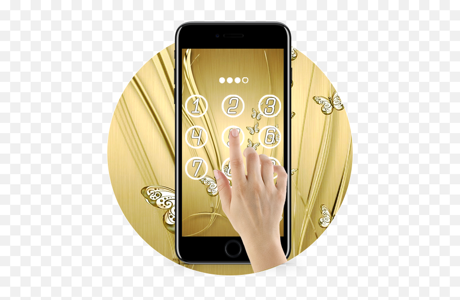 Amazoncom Golden Butterfly Luxury Lock Screen Appstore - Camera Phone Png,Gold Butterfly Png