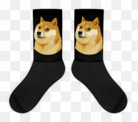 Black Dogecoin Doge Socks - Sock Png,Dogecoin Png