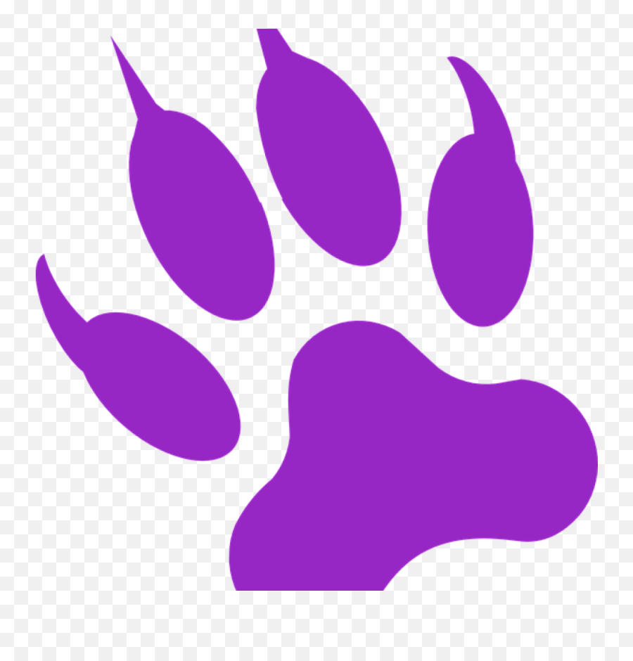 Purple Tiger Paw Print Wolf - Black Panther Png Purple,Tiger Paw Png