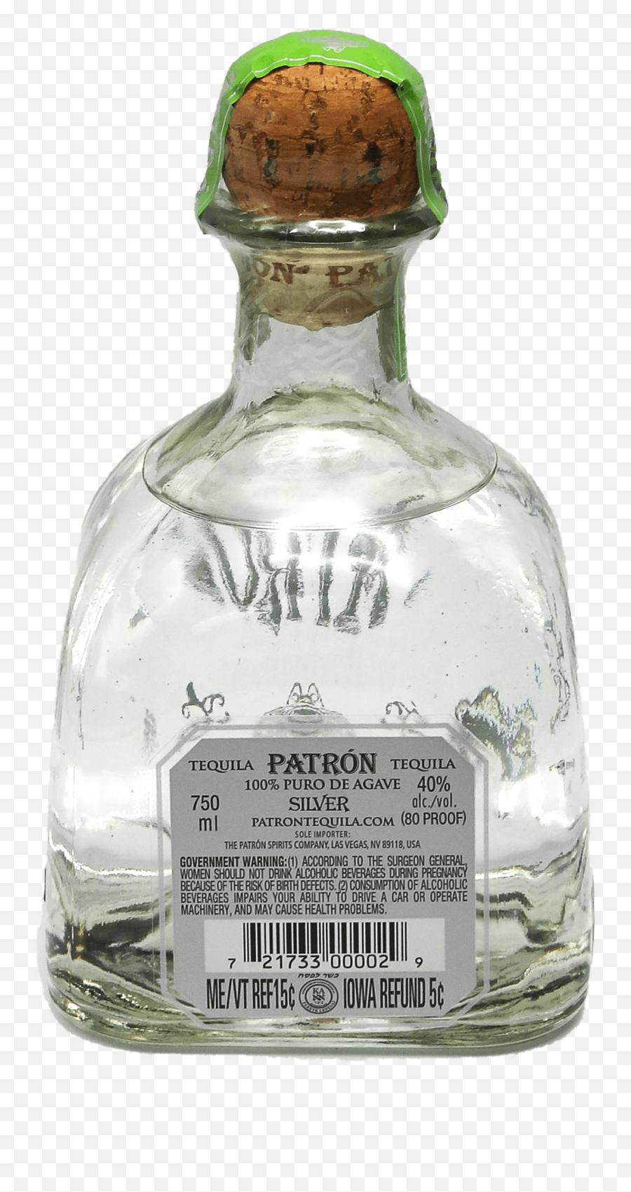 Patron Silver Tequila 750ml - Bottle Stopper Saver Png,Patron Bottle Png
