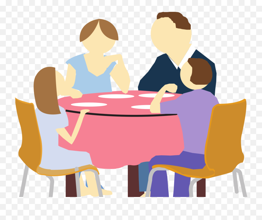 Stuck Self - Family At Dinner Clipart Png,People Sitting At Table Png