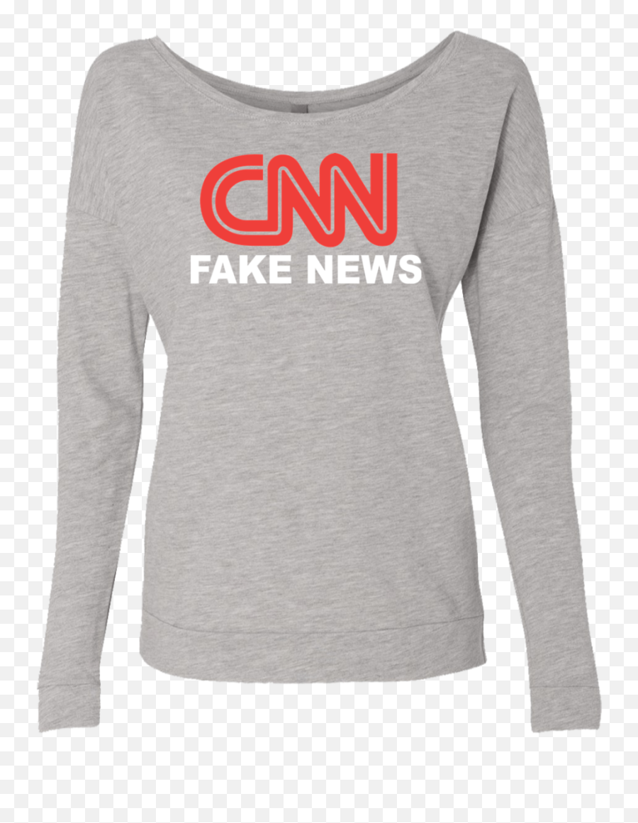 Cnn Fake News Level Ladiesu0027 French Terry Scoop - Long Sleeve Png,Cnn Fake News Logo