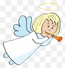 Christmas Angel With Trumpet Clipart Free Download - png