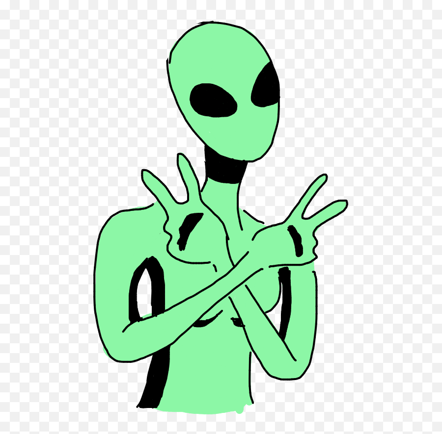 Green Alien Art Draw Peace Peacefull Alienplanet - Draw A Green Alien Png,Alien Transparent