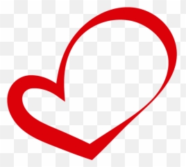 Curved Red Heart Outline Png Image For Free - Transparent
