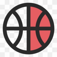 Basketball Ball Colored Stroke Icon - Transparent Png