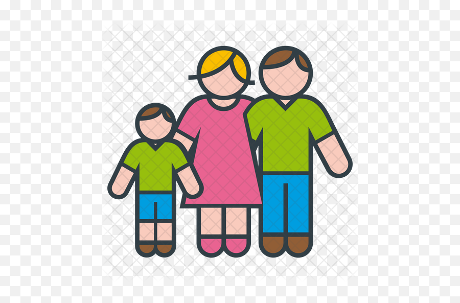 Parents And Son Icon Of Colored Outline - House With Family Icon Colored Png,Parents Png