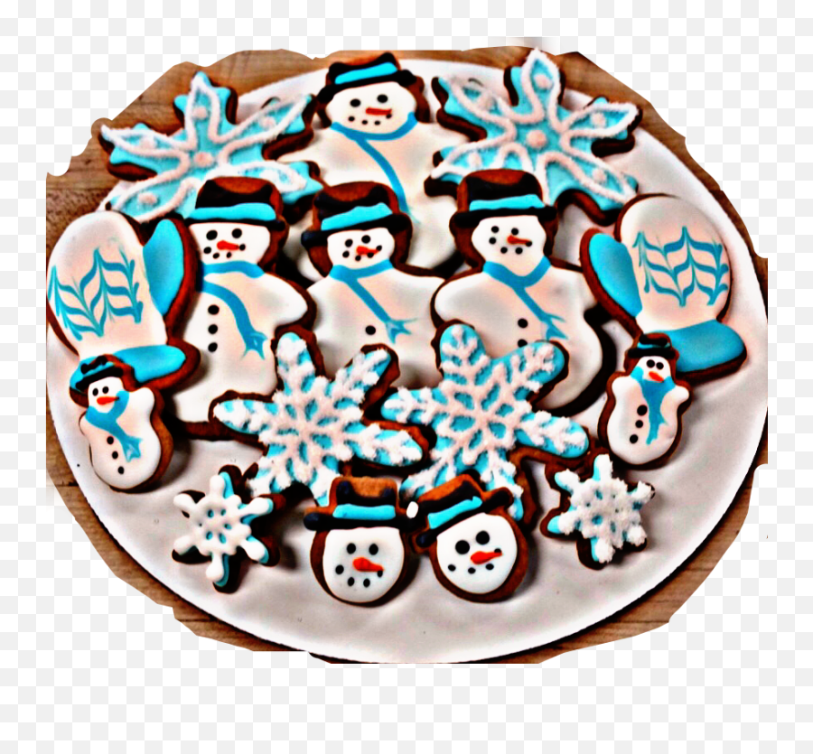 Plate Cookies Cookie Christmas Christmastreats Treats - Royal Icing Png,Plate Of Cookies Png