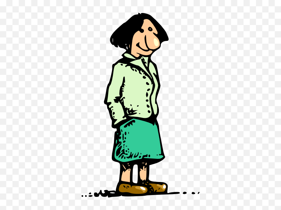 Woman Standing Smiling Cartoon Png Clip Arts For Web - Clip Female Cartoons With Big Noses,Woman Standing Png
