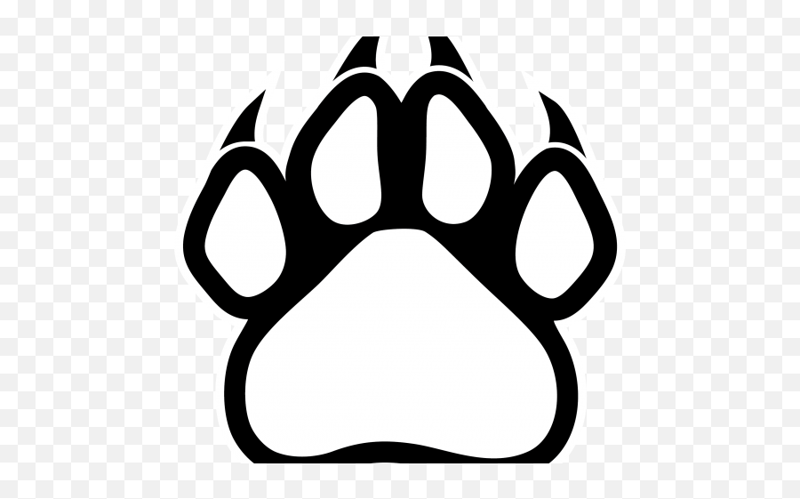 Download Hd Dog Paw Print Outline - Transparent Background Panther Paw Clipart Png,Wolf Outline Png