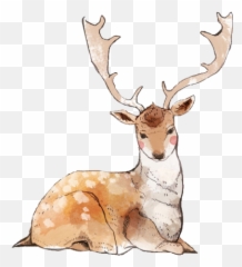 Deer Antlers Png Banner Black - Watercolor Painting,Antlers Png