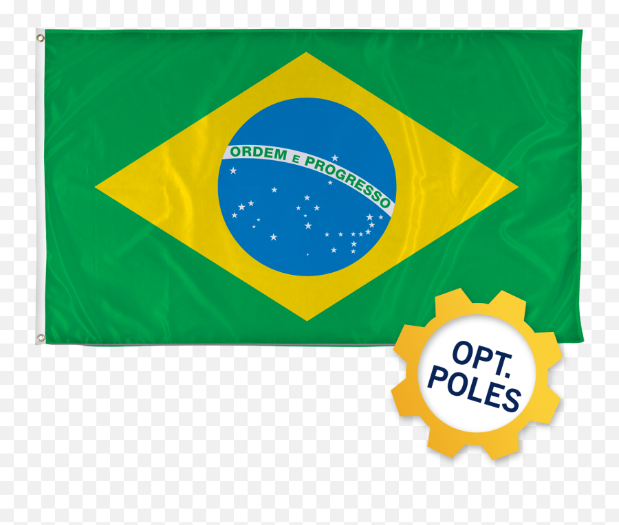 Brazil Flag Optional Flagpole - Brazil Flag Png,Brazil Flag Png