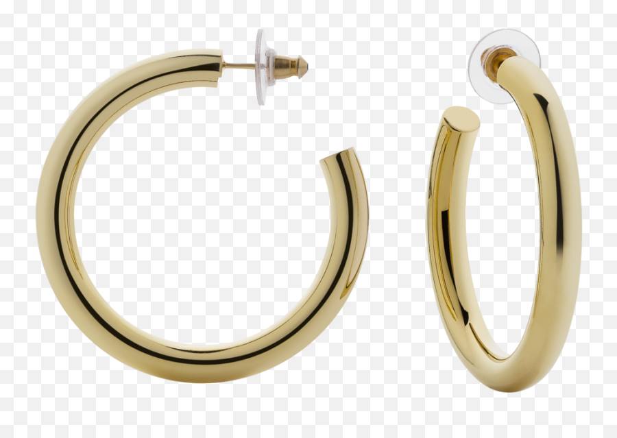 Gold Hoop Earring Png 6 Image - Silver Hoop Earrings Png,Gold Earring Png