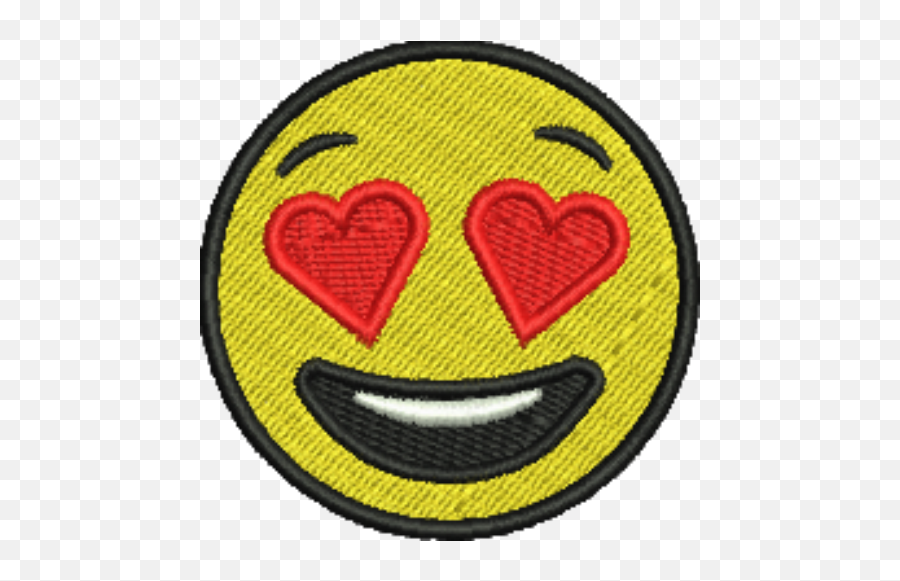 Emoji Heart Eyes Iron - On Patch Emoji Science Png,Emoji Hearts Transparent