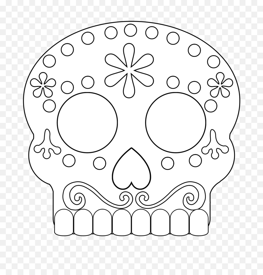 Sugar Skulls Coloring Pages Movie Coco - Sugar Skull Mask Template Png,Coco Movie Png