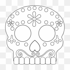 Sugar Skulls Coloring Pages Movie Coco - Sugar Skull Mask Template Png,Coco Movie Png