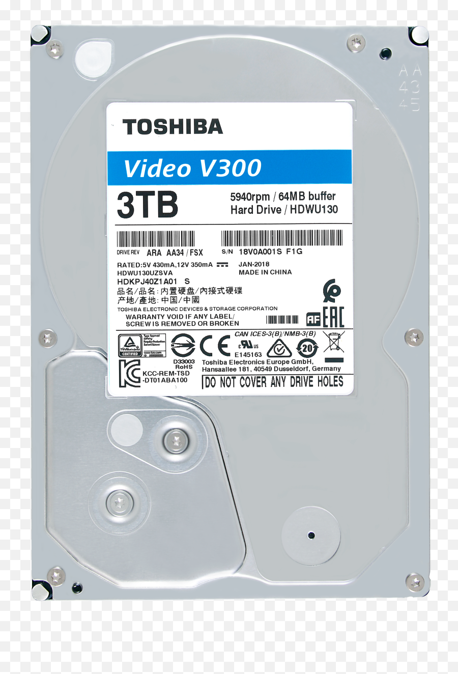 Toshiba Releases New Powerful Surveillance And Video - Hdd Toshiba V300 2tb Png,Hard Drive Png