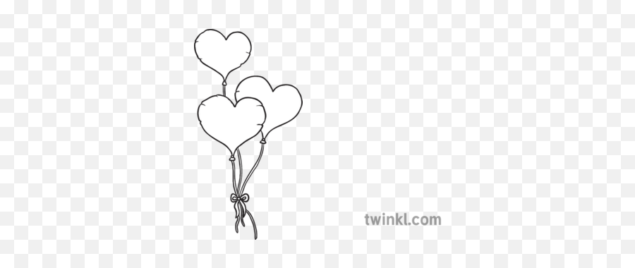 Heart Balloon Bouquet Black And White Illustration - Twinkl Afl Boots Drawings Png,Heart Balloon Png