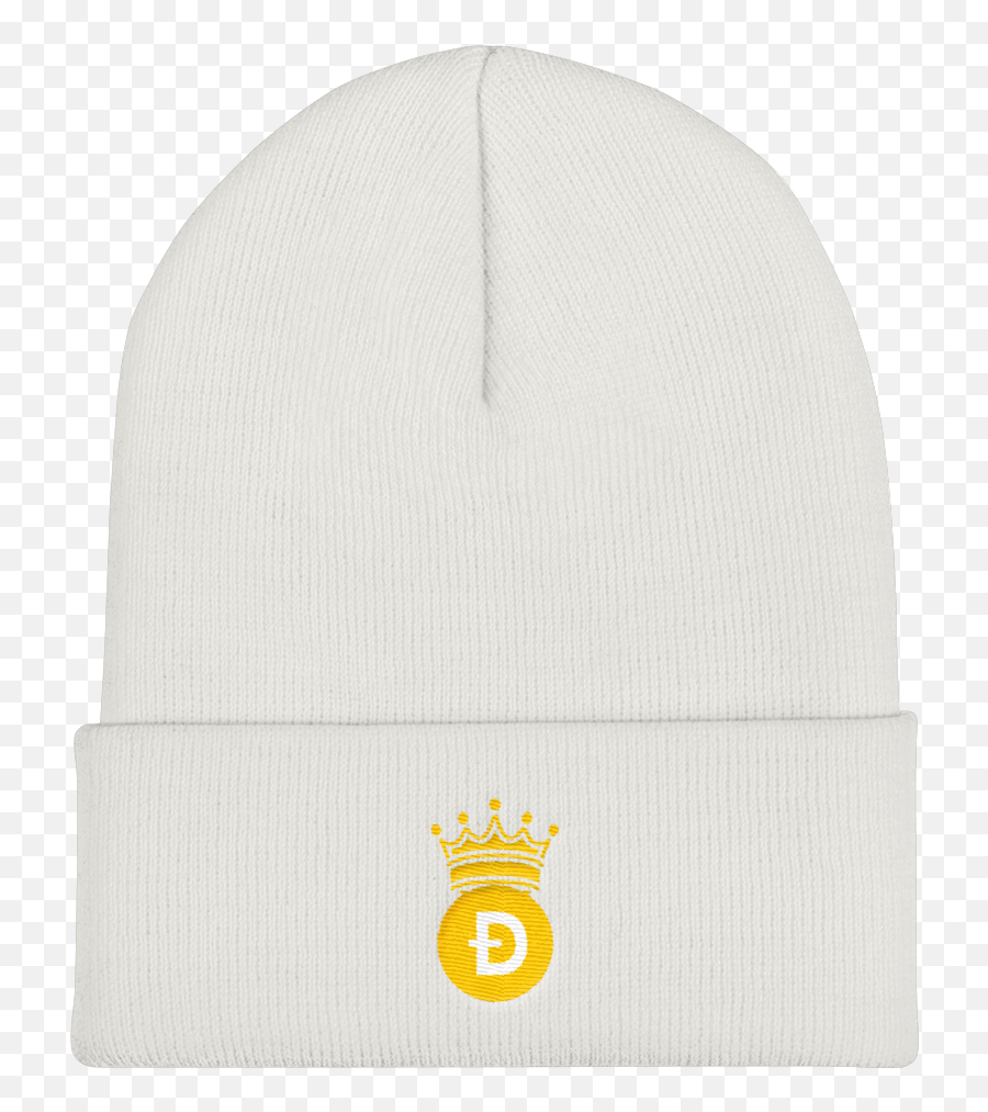 Dogecoin D Symbol With Crown Unisex Cuffed Beanie - Beanie Png,Dogecoin Png