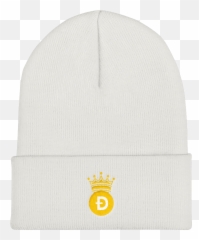 Dogecoin D Symbol With Crown Unisex Cuffed Beanie - Beanie Png,Dogecoin Png