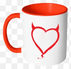 Devil Horns Heart Color Accent Coffee Mug U2013 J U0026 S Graphics - Love Writing That Much Cartoon Png,Devil Horns Png